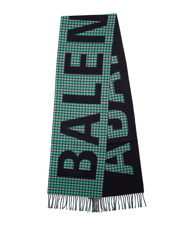 Balenciaga Checked With Logo Scarf Balenciaga Checked With Logo Scarf