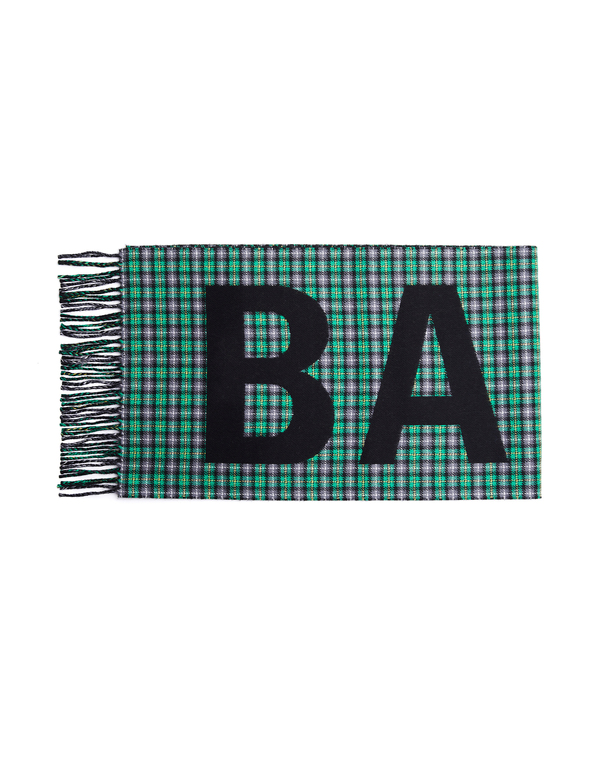 Balenciaga Checked With Logo Scarf Balenciaga Checked With Logo Scarf