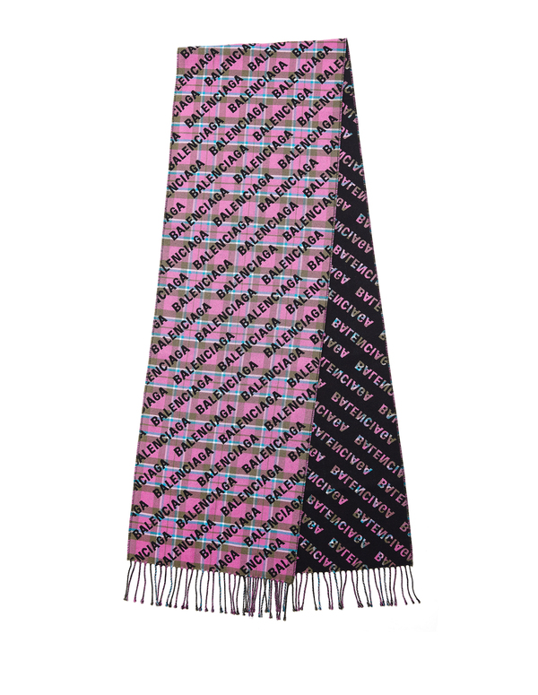 Balenciaga Pink Checked Scarf - Pink Balenciaga Pink Checked Scarf - Pink