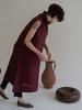 Issey Miyake Cantabile Funnel Neck Dress - Bordeaux - Thumbnail 2