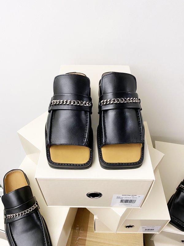 UNISEX Martine Rose Open Toe Loafer Mule - Black