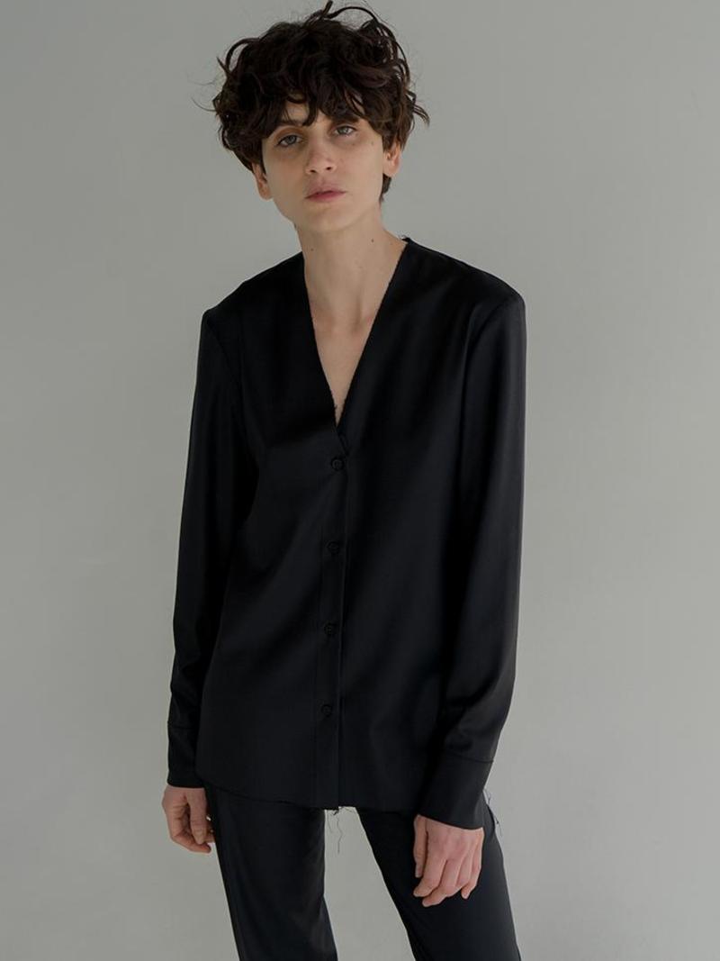 Gabriela Coll No. 97 Loro Piana Fine Wool Shirt - Black | Garmentory