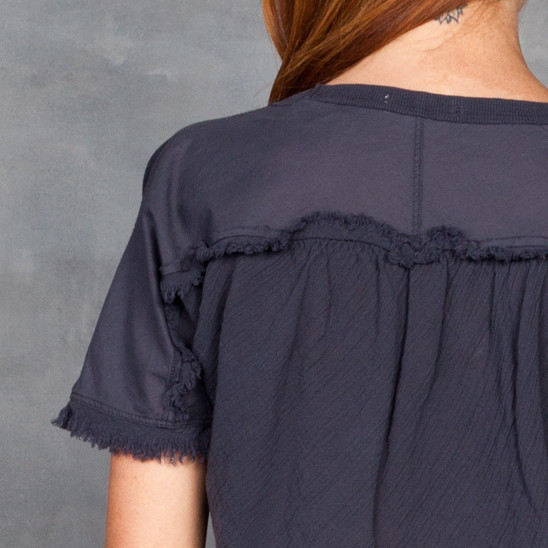 Skin Graphite Cotton Short Sleeve Top Skin Graphite Cotton Short Sleeve Top