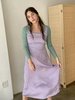 Sloan Midi Slip Dress in Purple Warp Check - Thumbnail 1