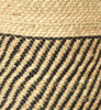 Swahili African Modern Iringa Stripe Weave Basket - Natural/Black - Thumbnail 5
