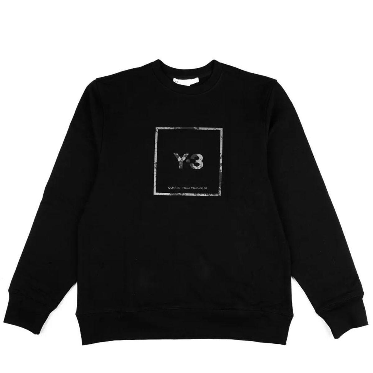 Adidas Y-3 Square Label Graphic Crew Sweatshirt - Black | Garmentory
