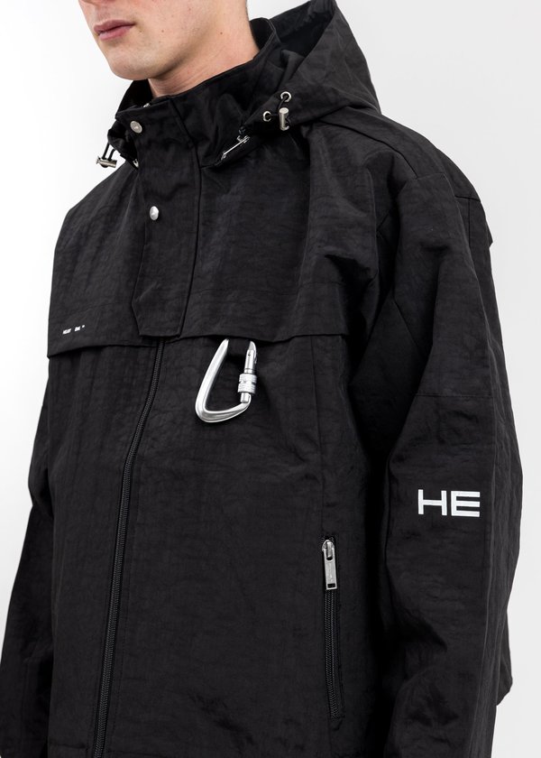Heliot Emil Track Jacket with Removable Hood - Black | Garmentory