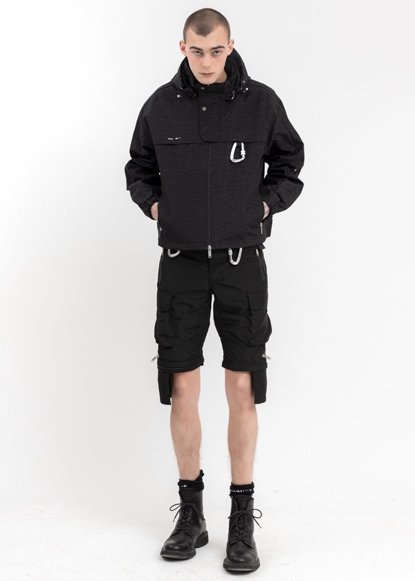 Heliot Emil Track Jacket with Removable Hood - Black | Garmentory