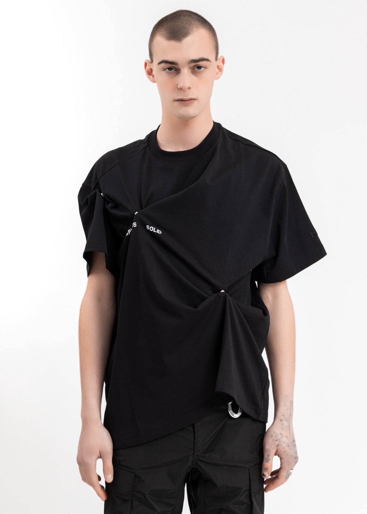 Heliot Emil Warped Tee Shirt - Black | Garmentory