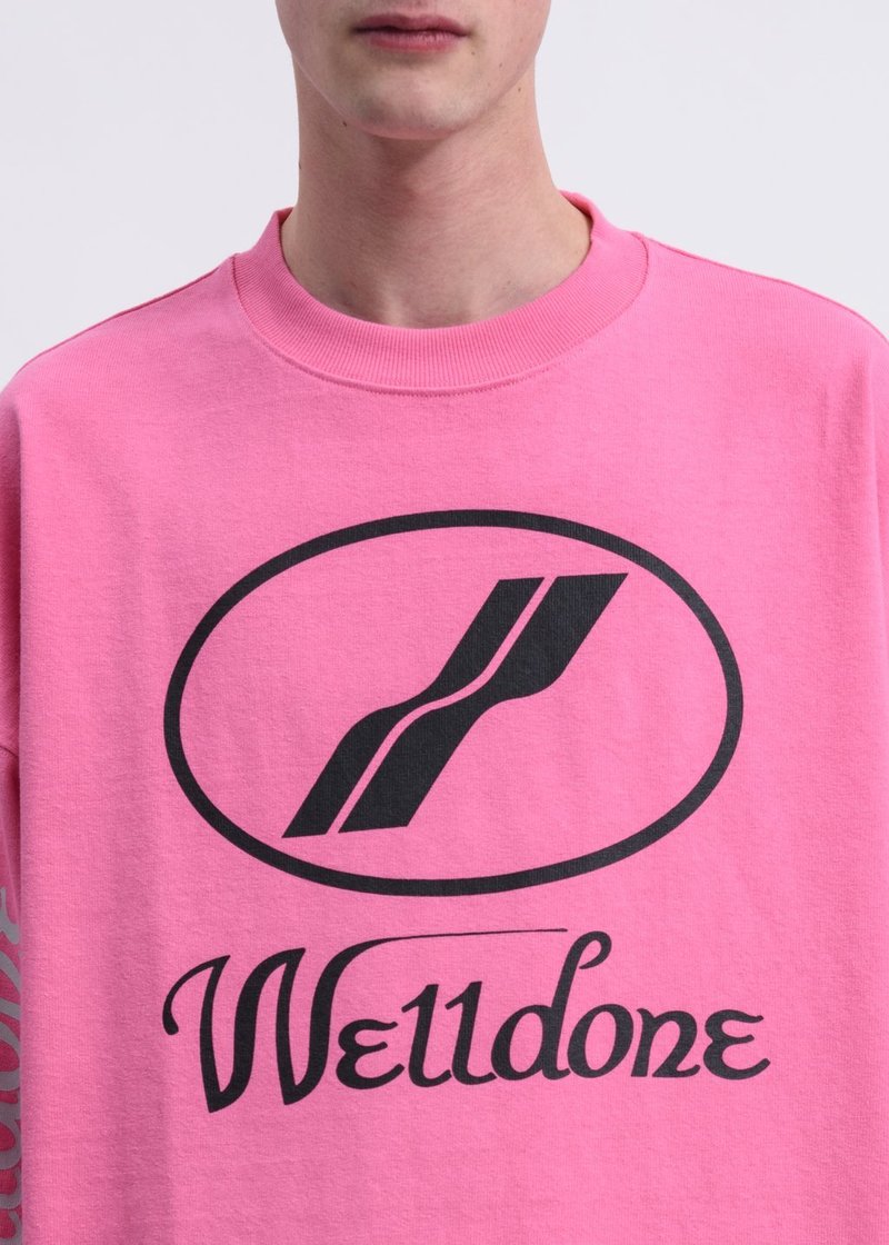 WE11DONE ロンT ピンク WD-TT1-22-848-U-LIGHT_PINK we11done Print Logo Long Sleeve Tee Shirt - Pink | Garmentory