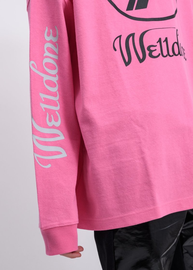 WE11DONE ロンT ピンク WD-TT1-22-848-U-LIGHT_PINK we11done Print Logo Long Sleeve Tee Shirt - Pink | Garmentory