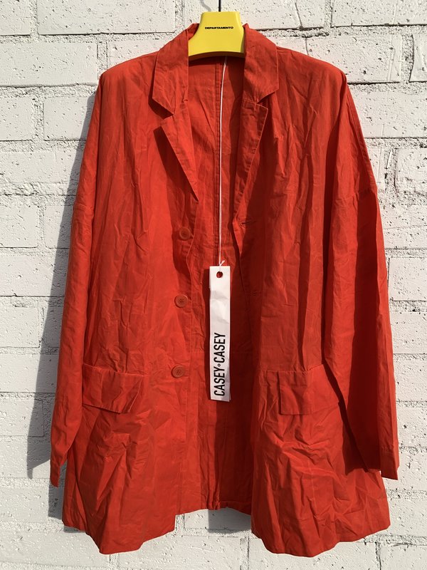 Casey Casey Unlined Cotton Wasabi Coat - orange | Garmentory