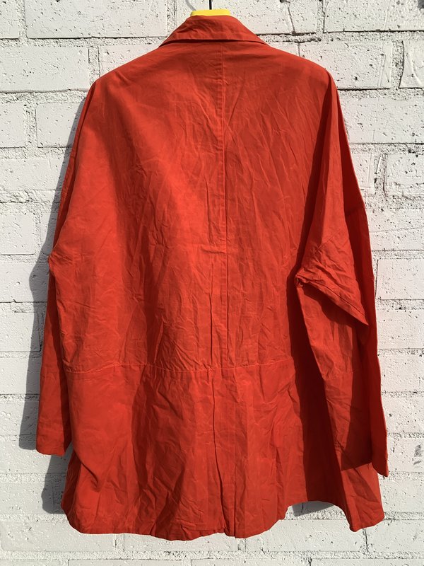 Casey Casey Unlined Cotton Wasabi Coat - orange | Garmentory