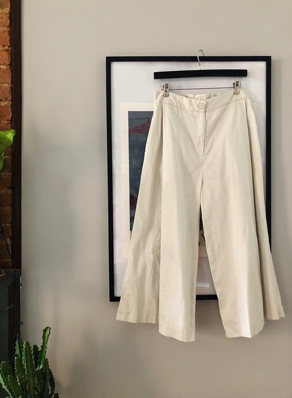 pre-loved Meg Pleated Culottes pants - white