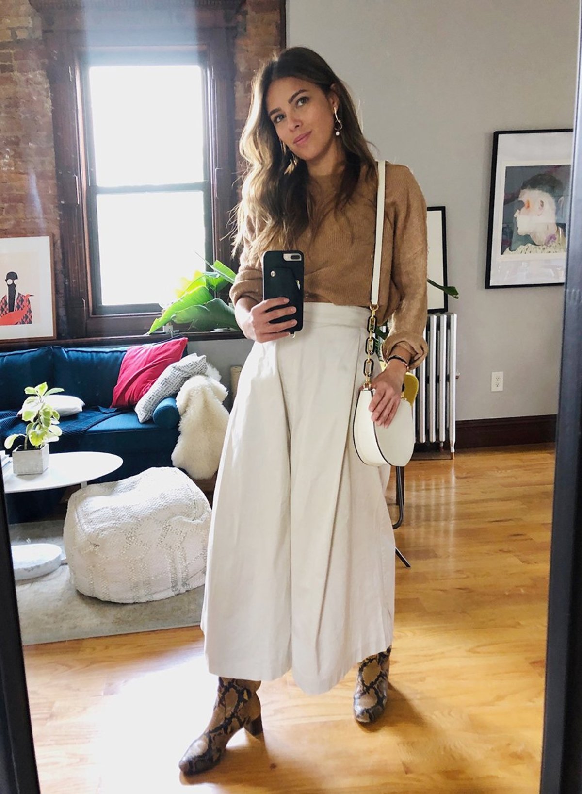 pre-loved Meg Pleated Culottes pants - white - Image 2 of 2