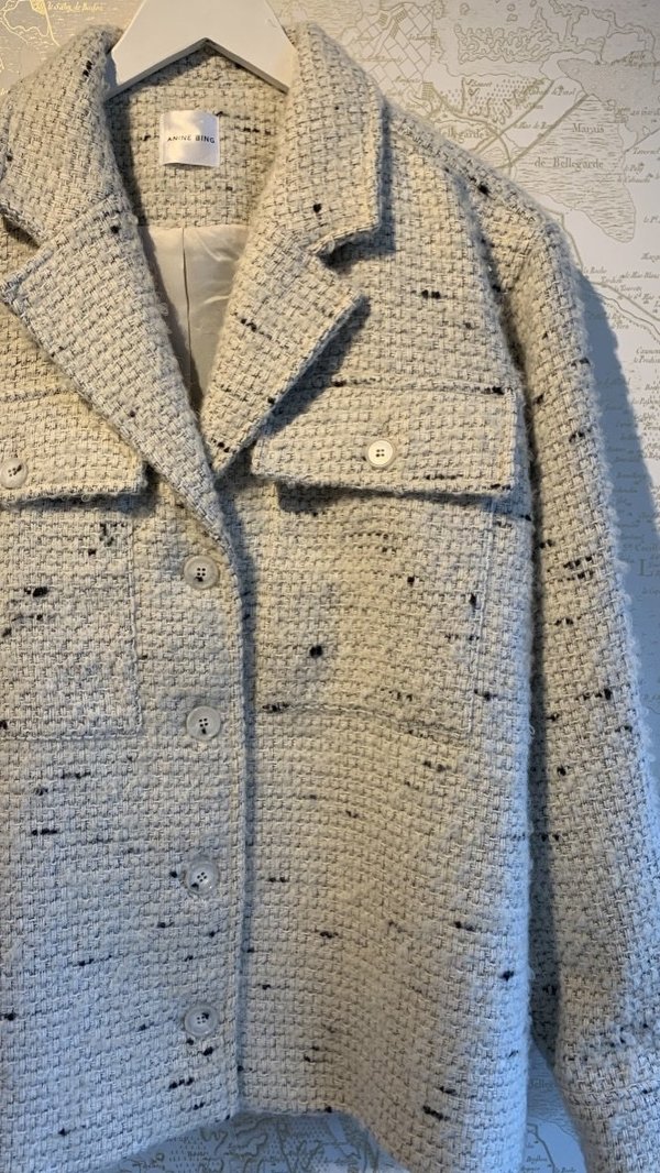 Leon' Tweed Jacket in White | Garmentory