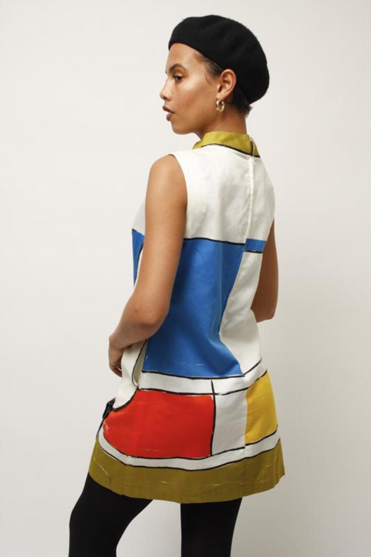VINTAGE 1960S PIET MONDRIAN COLOR BLOCK ARTIST DRESS - multi | Garmentory