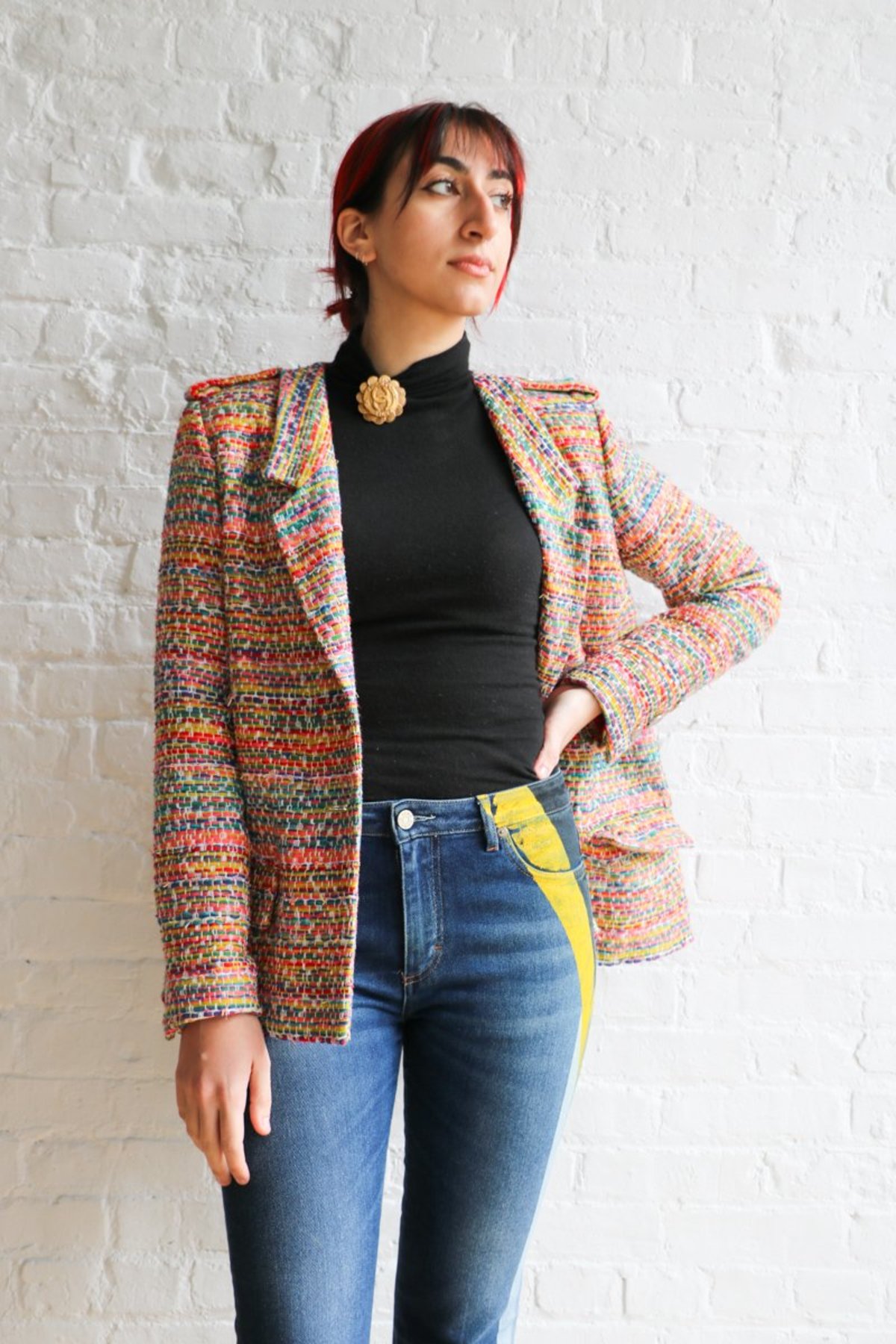 pre-loved] Chanel Tweed Jacket Bright Pink Garmentory
