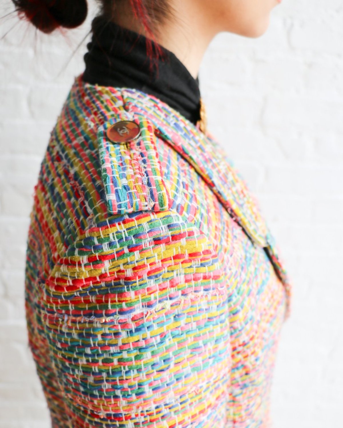 pre-loved] Chanel Tweed Jacket Bright Pink Garmentory