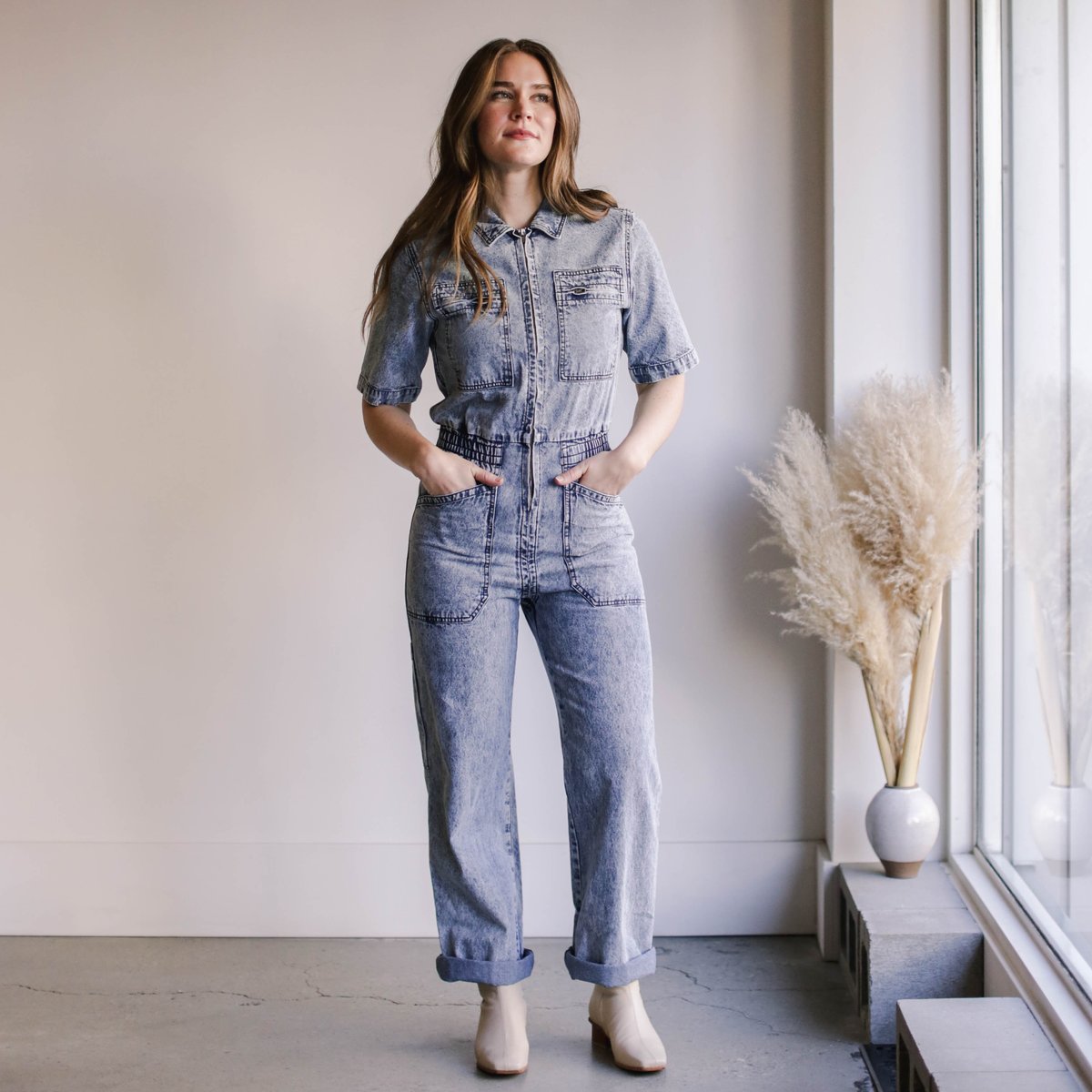 Acid Wash Ladies Denim Boiler Suits Danny Boilersuit Acid Wash