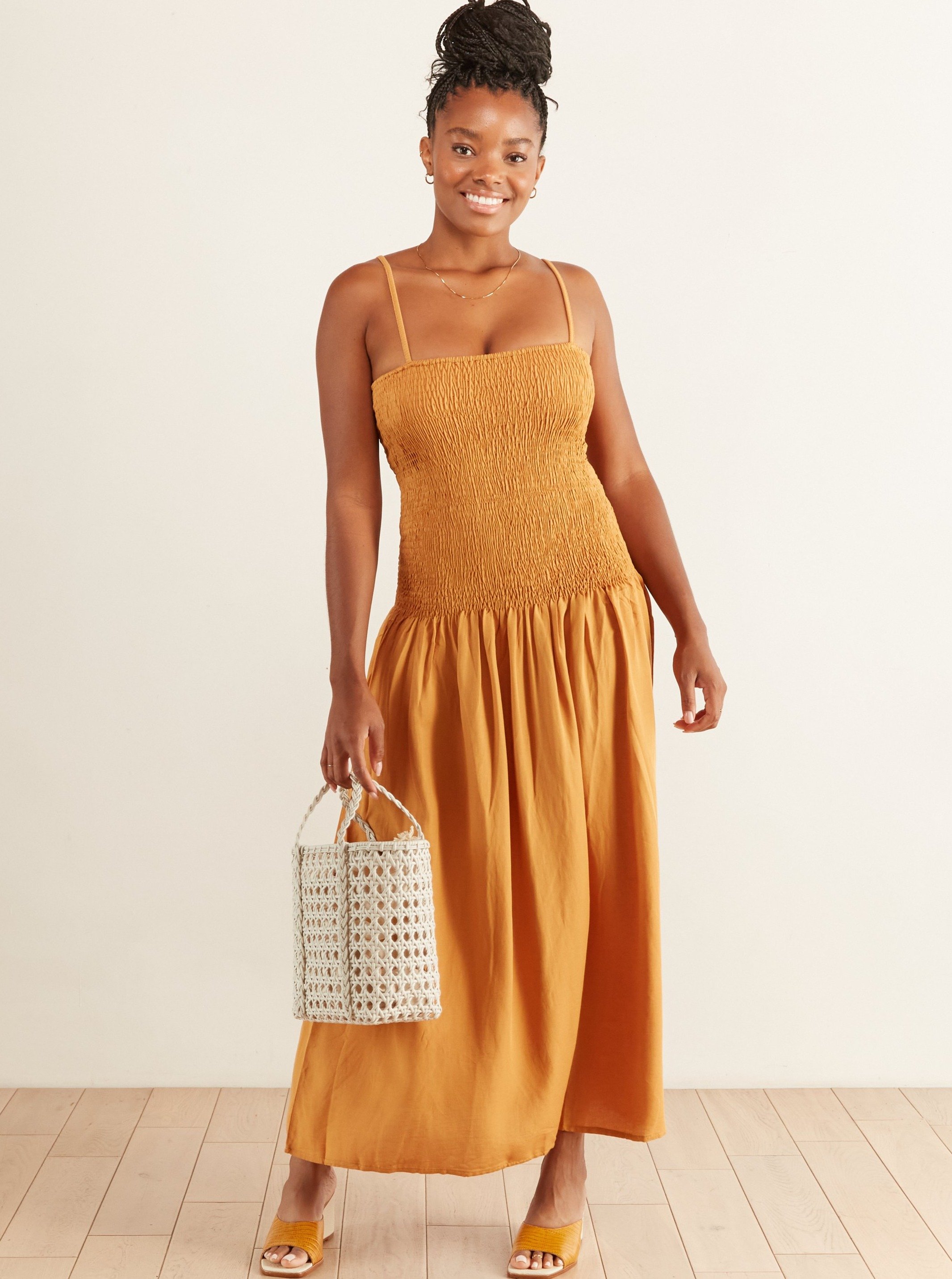 1527 Yausi Dress Paloma Wool One Shoulder Dress Paloma Wool Square Neckline  Long Dress Yellow Dresses,
