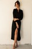 BAHHGOOSE INGE BUTTON UP belt robe - black - Thumbnail 1