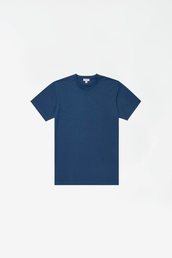 Sunspel Organic cotton riviera t-shirt - light smoke blue melange Sunspel Organic cotton riviera t-shirt - light smoke blue melange