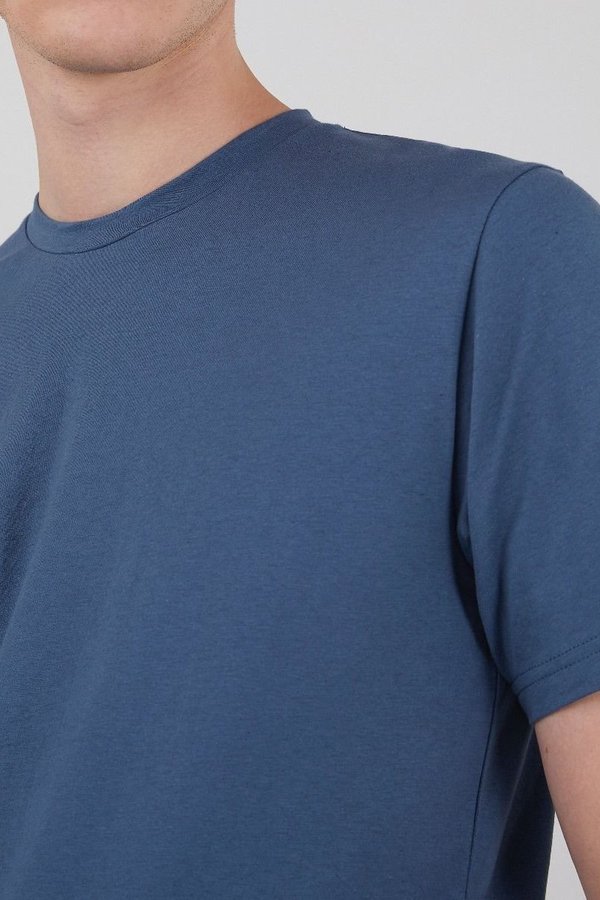 Sunspel Organic cotton riviera t-shirt - light smoke blue melange Sunspel Organic cotton riviera t-shirt - light smoke blue melange