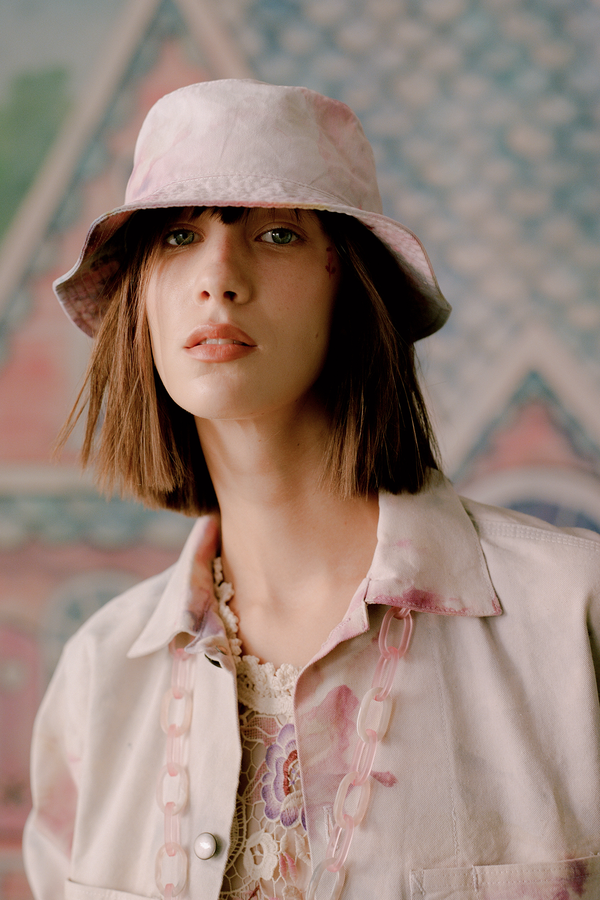 Anna Sui Tie Dye Vintage Bucket Hat - Lavender Multi  display picture 1