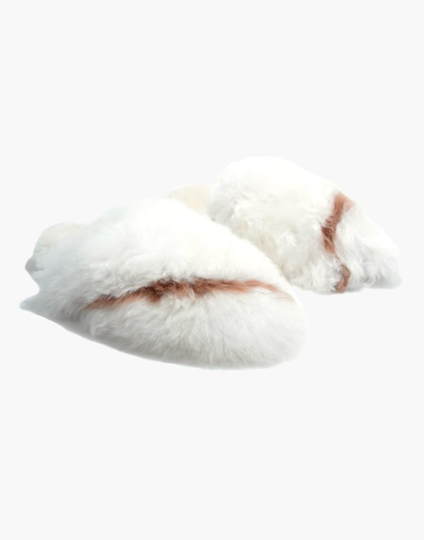 Ariana Bohling Bowie Alpaca Slipper - White/Blush