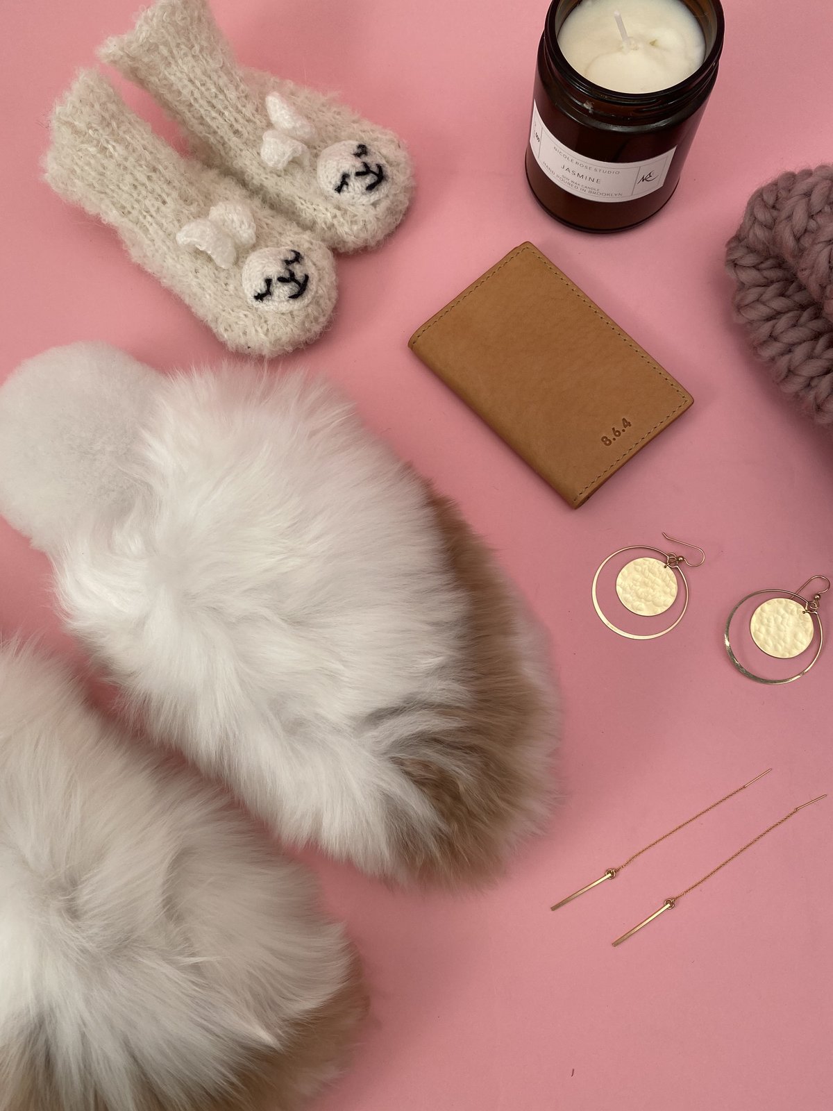 Ariana Bohling Bowie Alpaca Slipper - White/Blush - Image 1 of 3