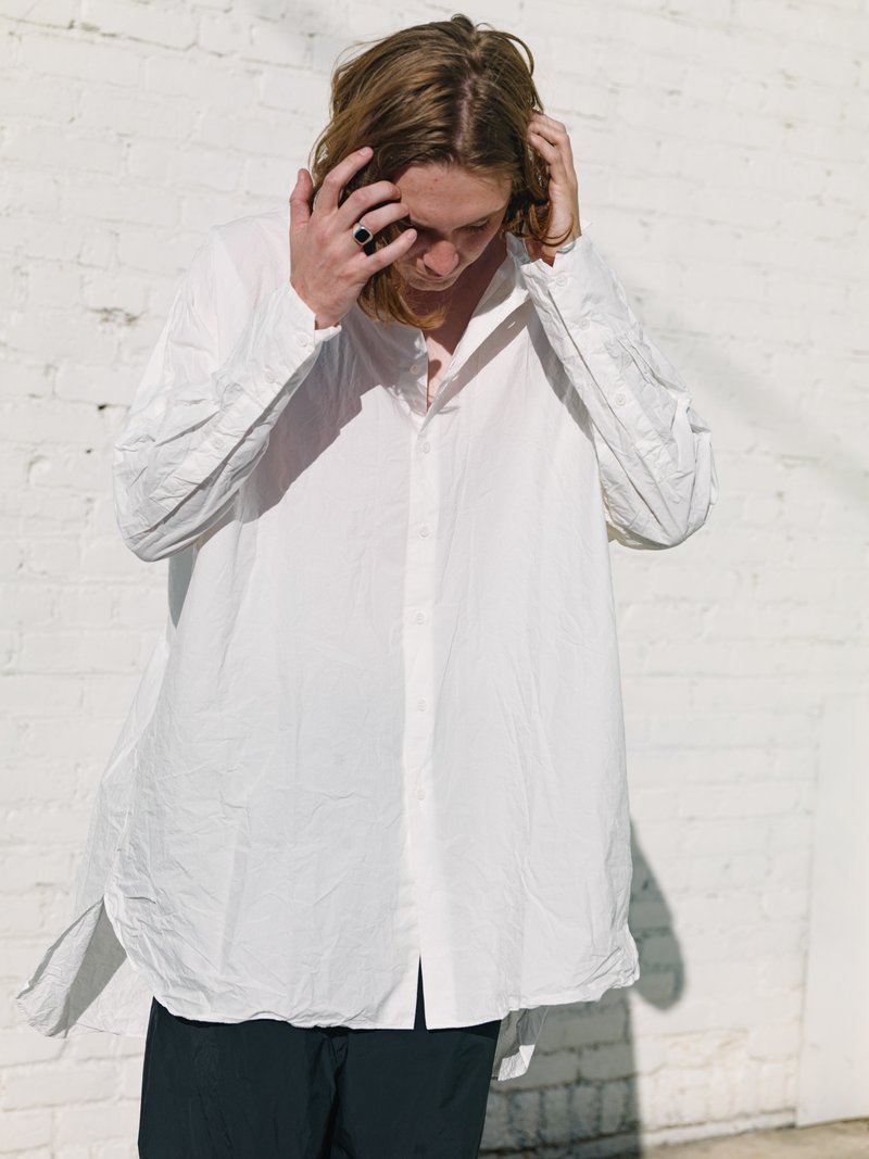 Casey Casey Paper Cotton Long Sleeve Odemania Shirt - White