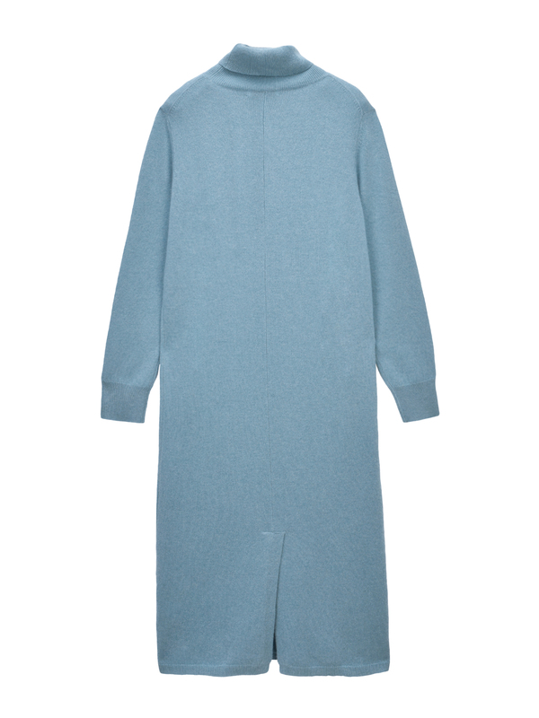 Pure Cashmere NYC Turtleneck Maxi Dress - Steel Blue | Garmentory