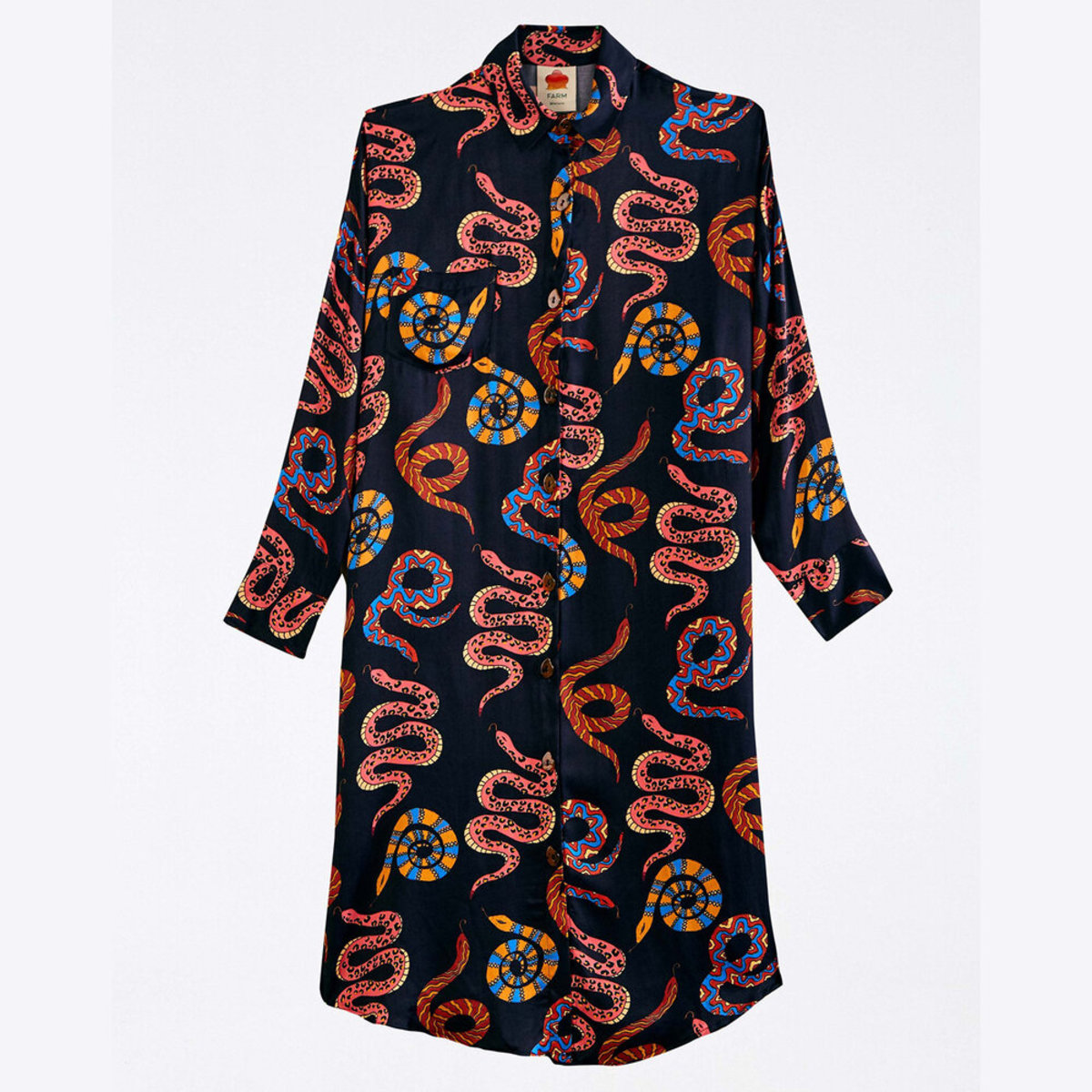 Farm Rio Black Snakes Maxi Shirt | Garmentory