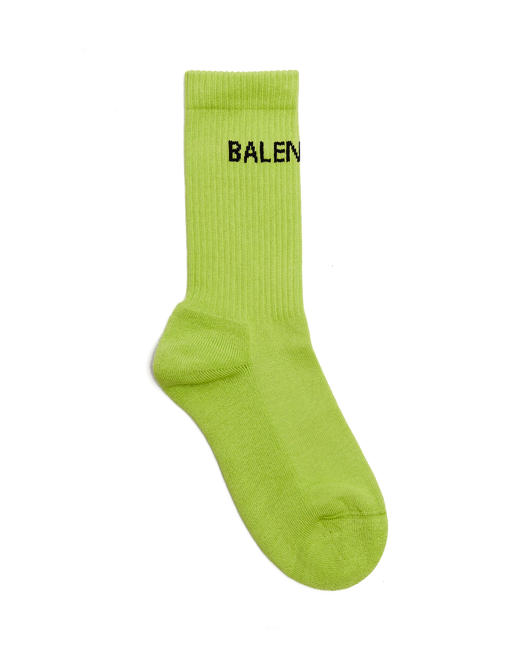 Balenciaga Cotton Logo Socks Green Garmentory