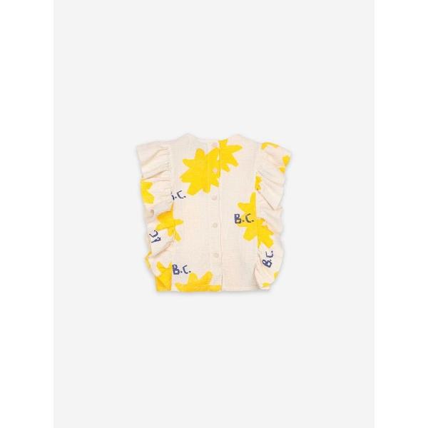 kids bobo choses sparkle allover ruffle woven top - cream/yellow kids bobo choses sparkle allover ruffle woven top - cream/yellow