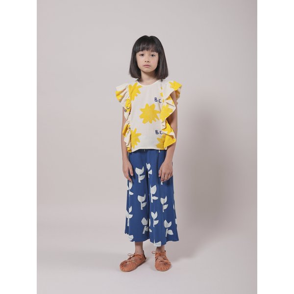 kids bobo choses sparkle allover ruffle woven top - cream/yellow kids bobo choses sparkle allover ruffle woven top - cream/yellow