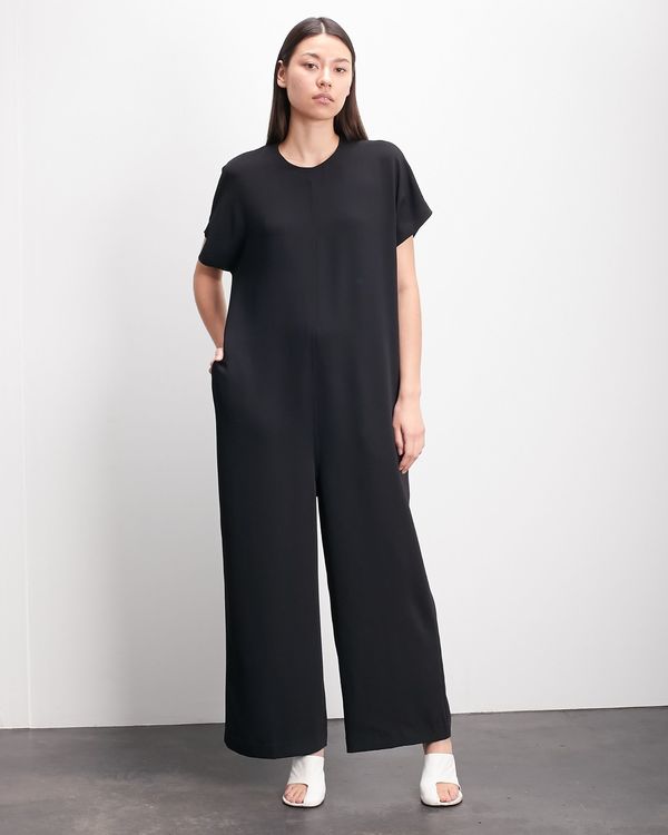 Roucha Jolee Crewneck Short Sleeve Drape Jumpsuit