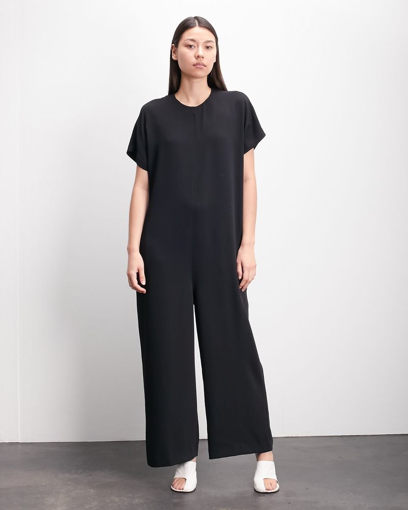 Roucha Jolee Crewneck Short Sleeve Drape Jumpsuit