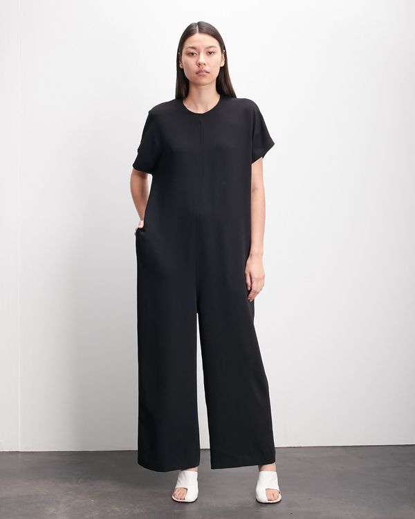 Roucha Jolee Crewneck Short Sleeve Drape Jumpsuit
