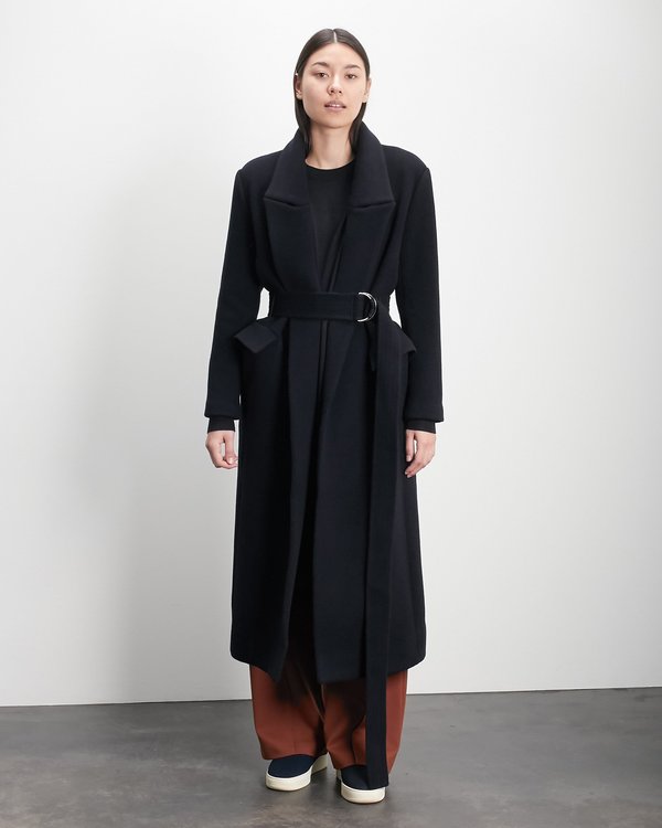 structured black coat