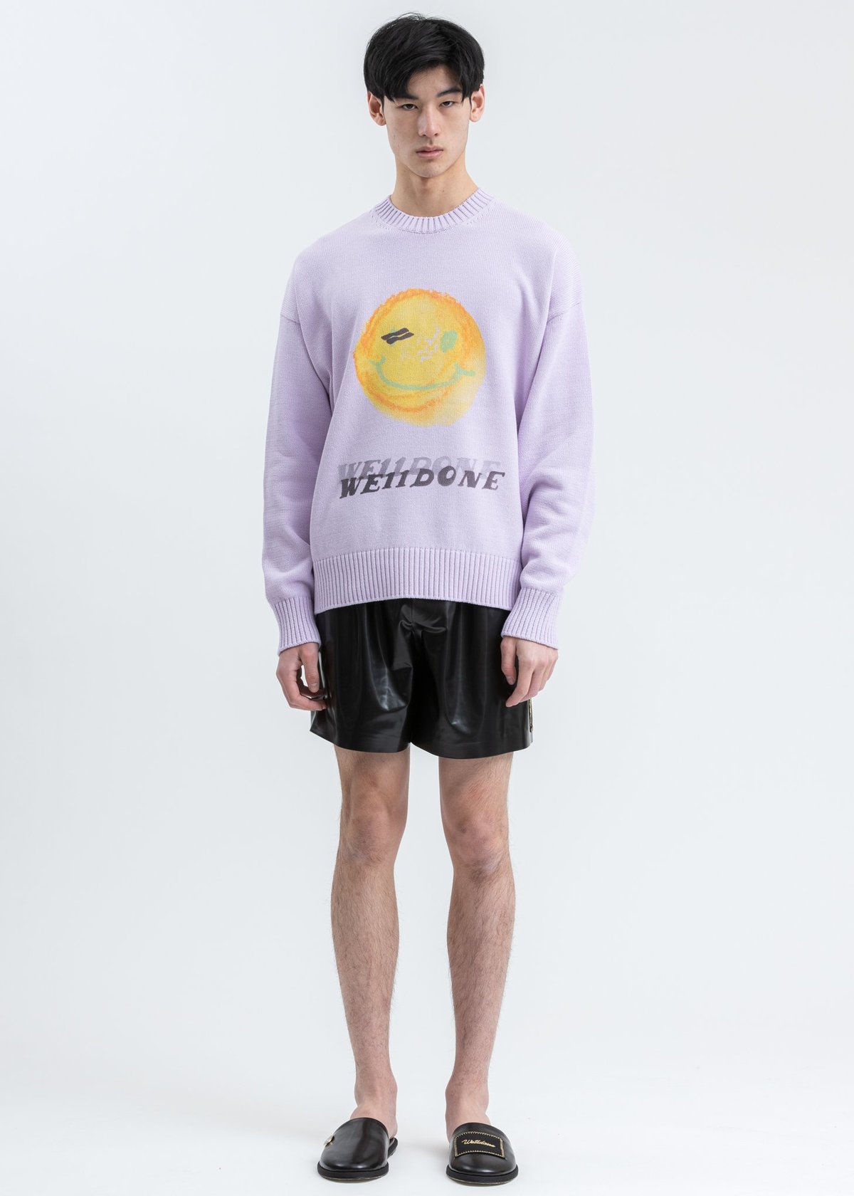 we11done Printed Knit Sweater - Purple | Garmentory