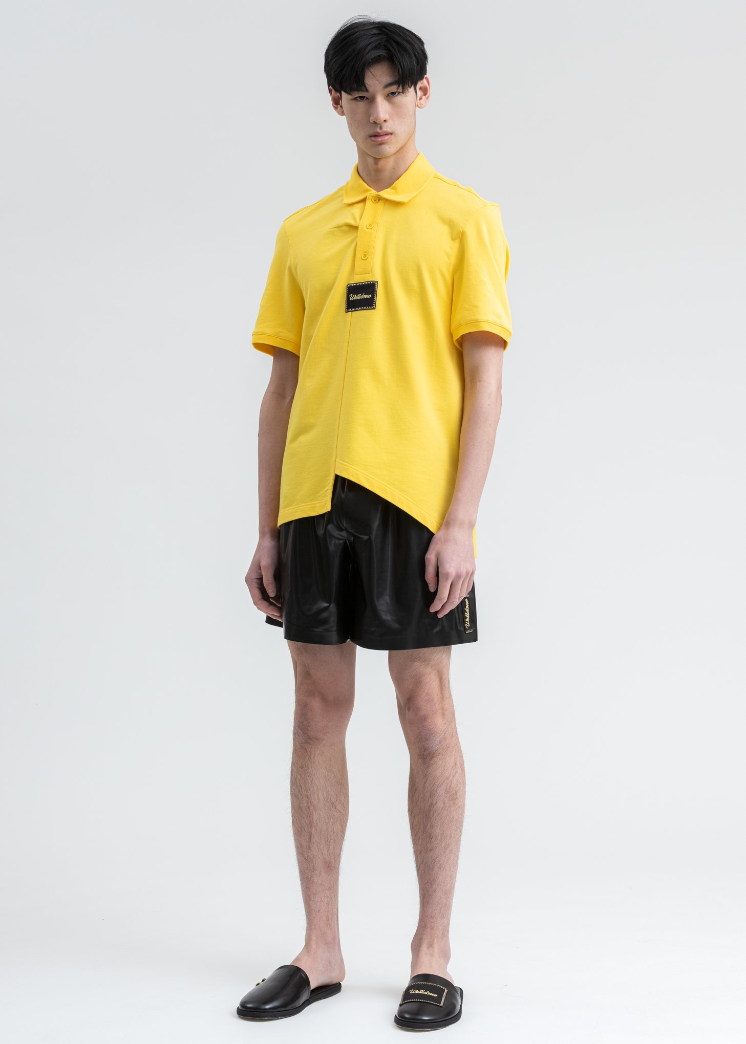 we11done Paneled Oversized Polo - Yellow | Garmentory