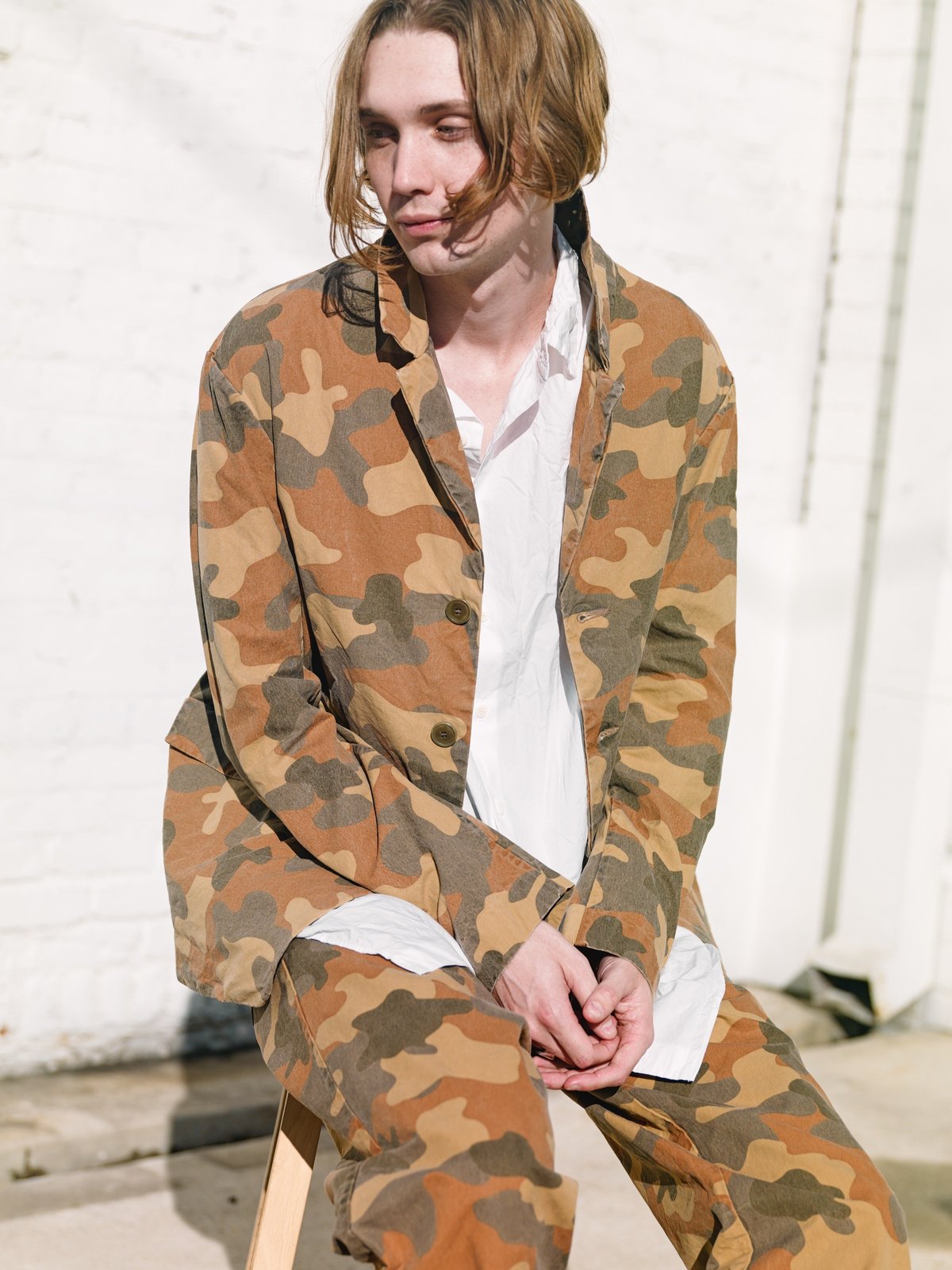 Casey Casey Camo Print Wax Cotton Veste Flag Jacket Garmentory