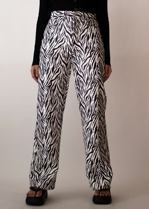 W A N T S Zebra Straight Leg Faux Leather Pants W A N T S Zebra Straight Leg Faux Leather Pants
