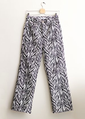 W A N T S Zebra Straight Leg Faux Leather Pants W A N T S Zebra Straight Leg Faux Leather Pants