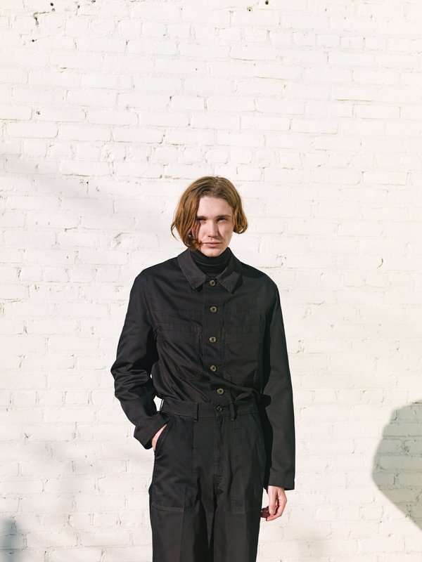 Lemaire Light Cotton Denim Workwear Overshirt - Black | Garmentory