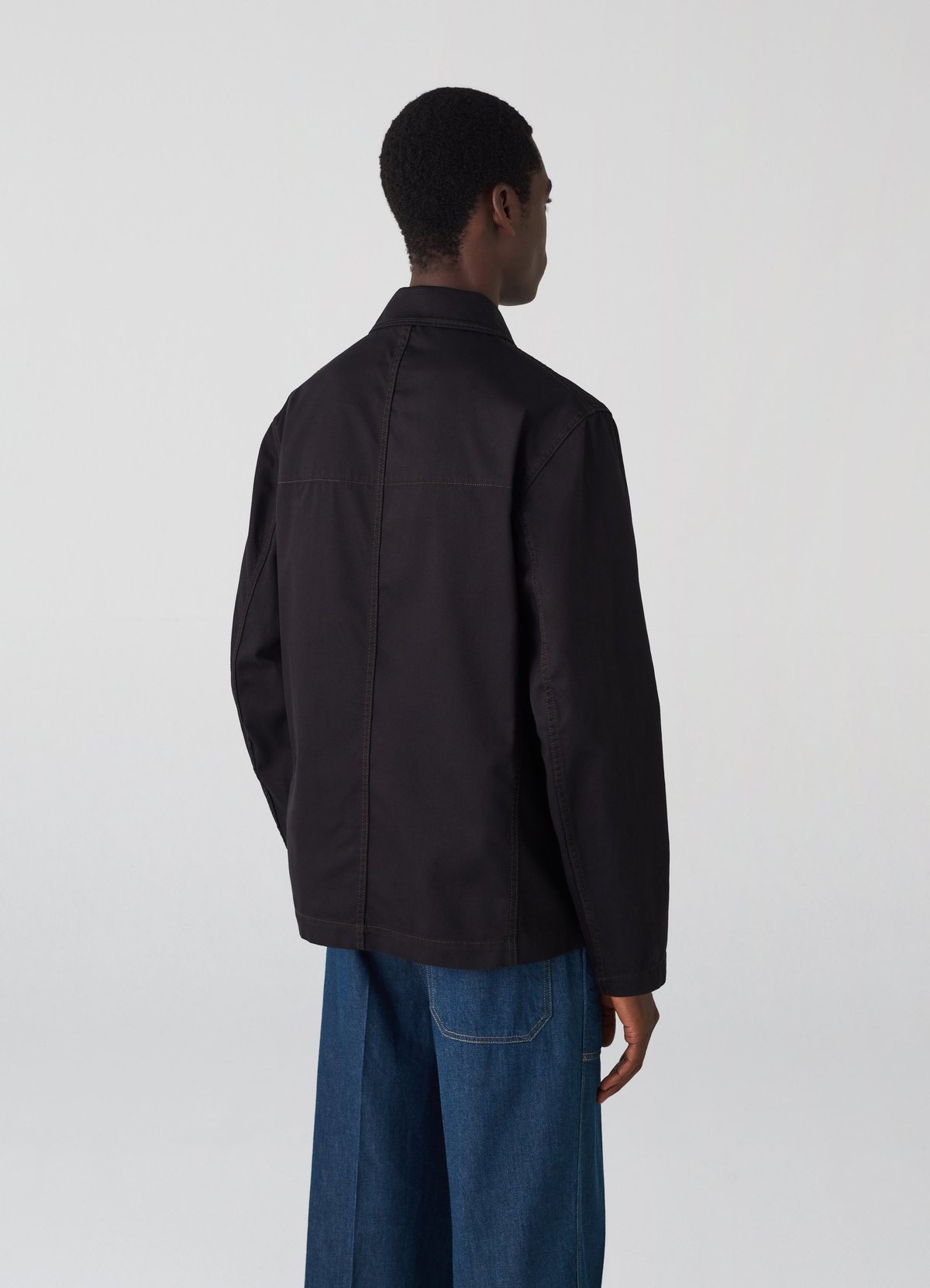Lemaire Light Cotton Denim Workwear Overshirt - Black | Garmentory