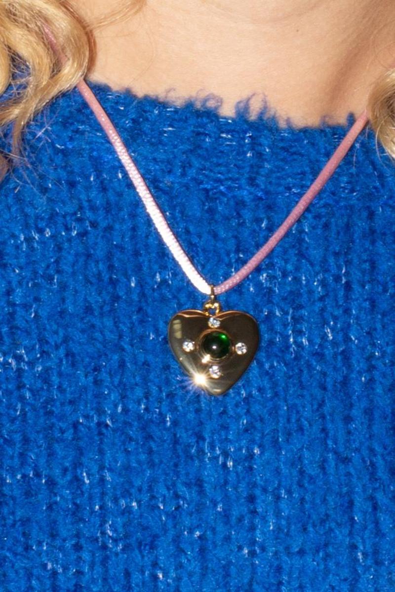 Sandy Liang Lovely Necklace with Pink Satin | Garmentory