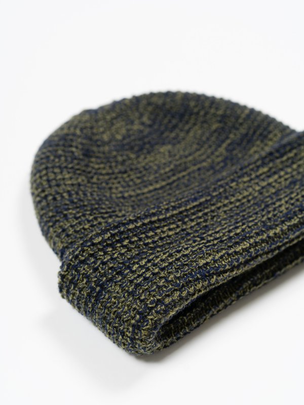 Paa Waffle Beanie - Navy Olive Melange Paa Waffle Beanie - Navy Olive Melange